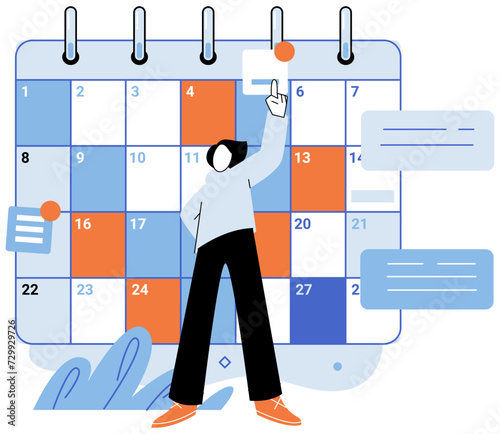 Time management. Vector illustration. Efficient arrangement tasks and schedules contributes to time management Time management is crucial for achieving personal and professional goals The success