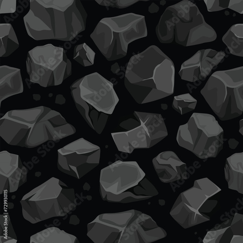 Seamless pattern of thermal coal. photo