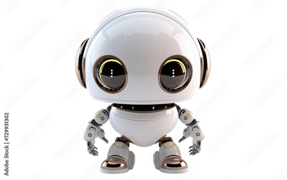 Innocence and Charm Radiating from the Cute Tech Robot on a White or Clear Surface PNG Transparent Background. Innocence and Charm Radiating from the Cute Tech Robot on a White or Clear Surface PNG Transparent Background.