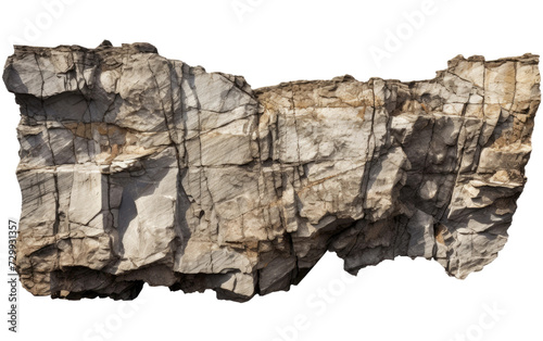 Unchanging Stability of a Single, Resolute Rock Formation on a White or Clear Surface PNG Transparent Background.