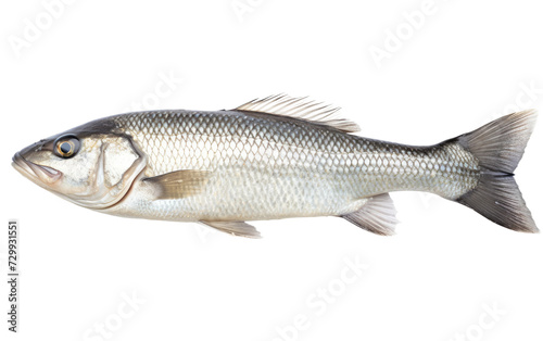 Beauty of Seabass Fish, a Gastronomic Delight from the Deep Blue on a White or Clear Surface PNG Transparent Background.