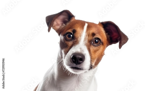 Meet the Irresistibly Cute Jack Russell Terrier Dog Pet, a Bundle of Playful Energy on a White or Clear Surface PNG Transparent Background. © Usama