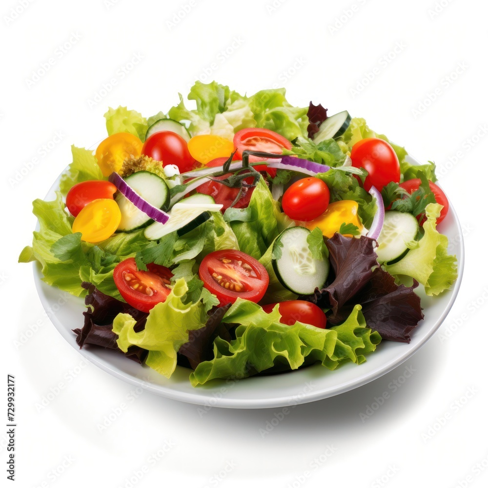 Salad Healthy Fresh isolated on white background. Homemade vegetarian salad with tomato, greens. Salad Healthy Fresh isolated on white background. Homemade vegetarian salad with tomato, greens.