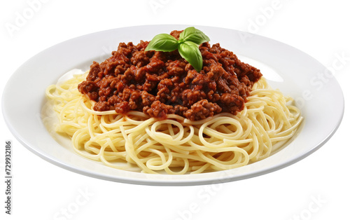 Savory Spaghetti Bolognese Served in a Plate, A Taste of Italy at Your Table on a White or Clear Surface PNG Transparent Background.