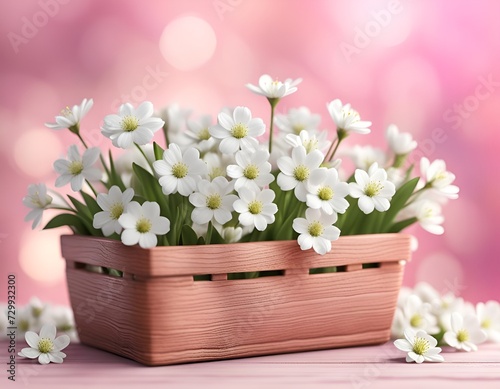 bouquet of flowers in a basket