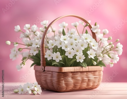 bouquet of flowers in a basket