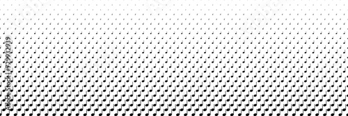 horizontal black halftone of musical note design for pattern and background.