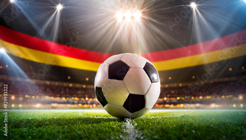 German flag with football in a stadium for the 2024 European Championship © Animaflora PicsStock
