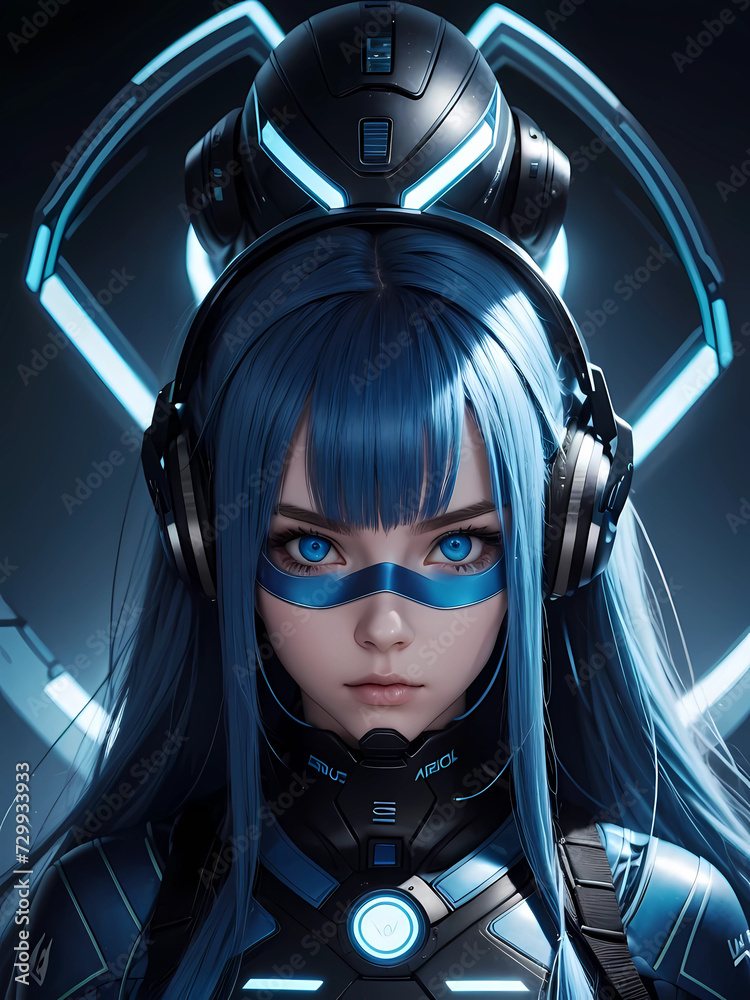 Beautiful 3d art with futuristic elegant girl Beautiful 3d art with futuristic elegant girl