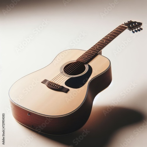 acoustic guitar on white background