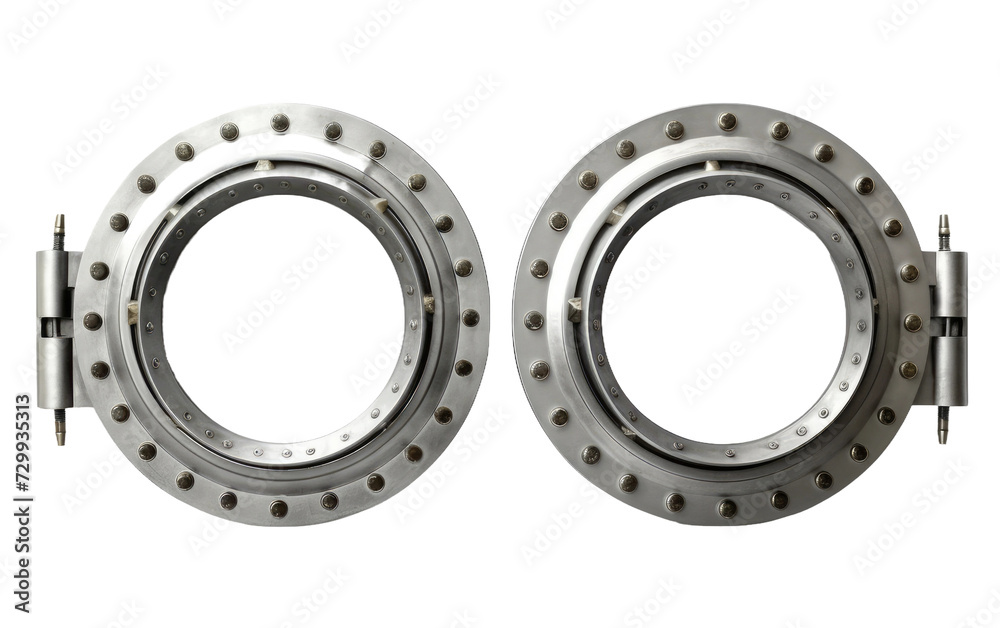 Enrich Your Space with the Authenticity of Two Metal Portholes and Bolts on a White or Clear Surface PNG Transparent Background. Enrich Your Space with the Authenticity of Two Metal Portholes and Bolts on a White or Clear Surface PNG Transparent Background.
