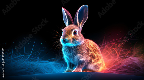 Rabbit with neon