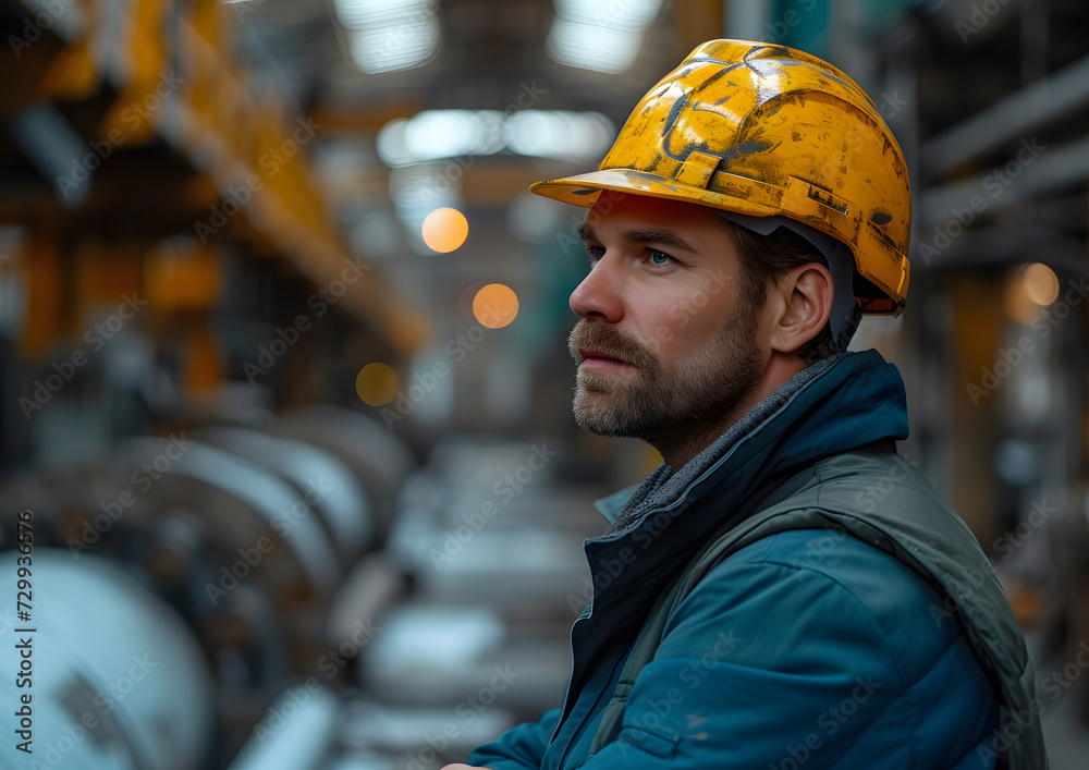 Civil and mechanical engineering concept. The engineer wearing helmet working in a factory. Civil and mechanical engineering concept. The engineer wearing helmet working in a factory.