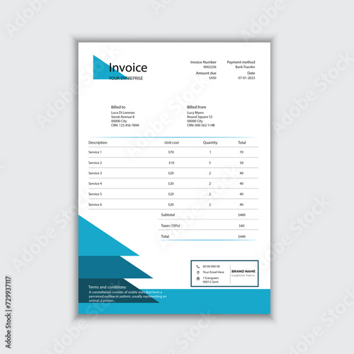 Creative Printable Invoice Layout.