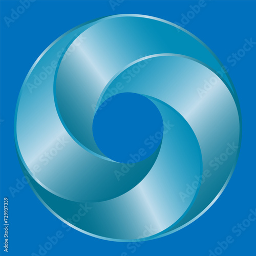 Blue spiral on a blue background. Graphic element for design. Vector illustration.