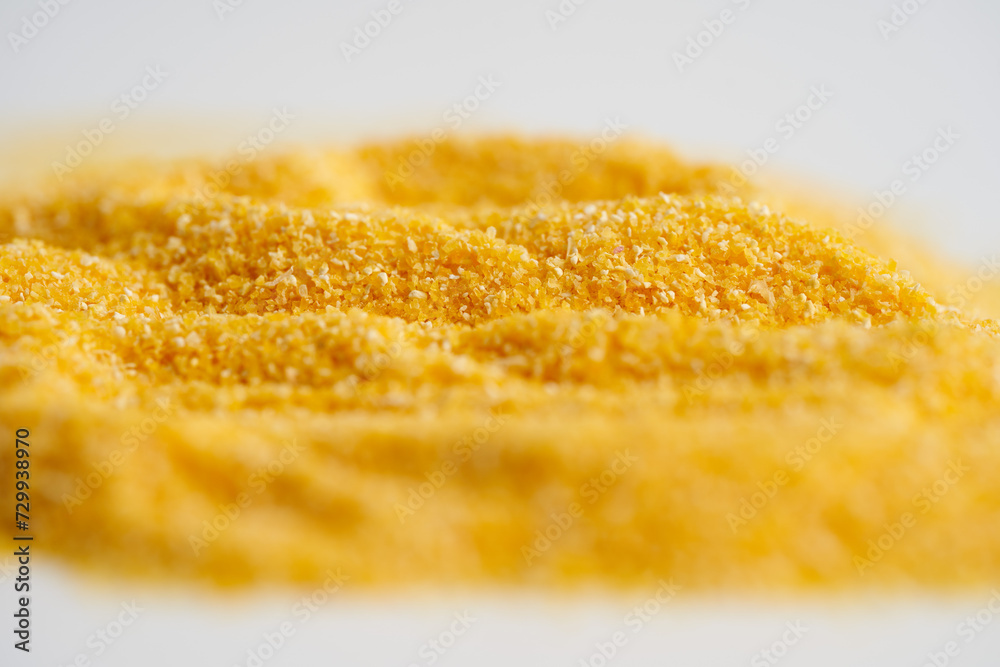 Ground corn in closeup, corn flour Ground corn in closeup, corn flour