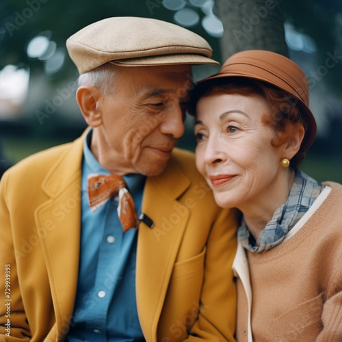 Affectionate Elderly Couple Enjoying a Moment Together