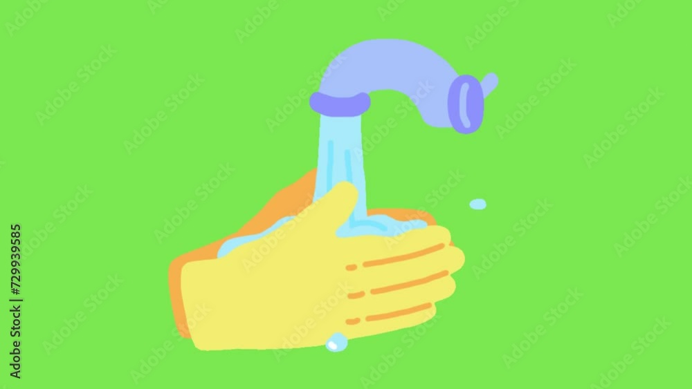 Hygiene, hand washing animation on green screen.
Hygiene, hand washing animation on green screen.