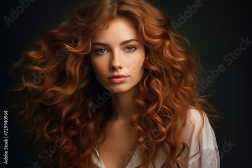 Beauty portrait of a girl with long hair  natural beauty concept  hair health