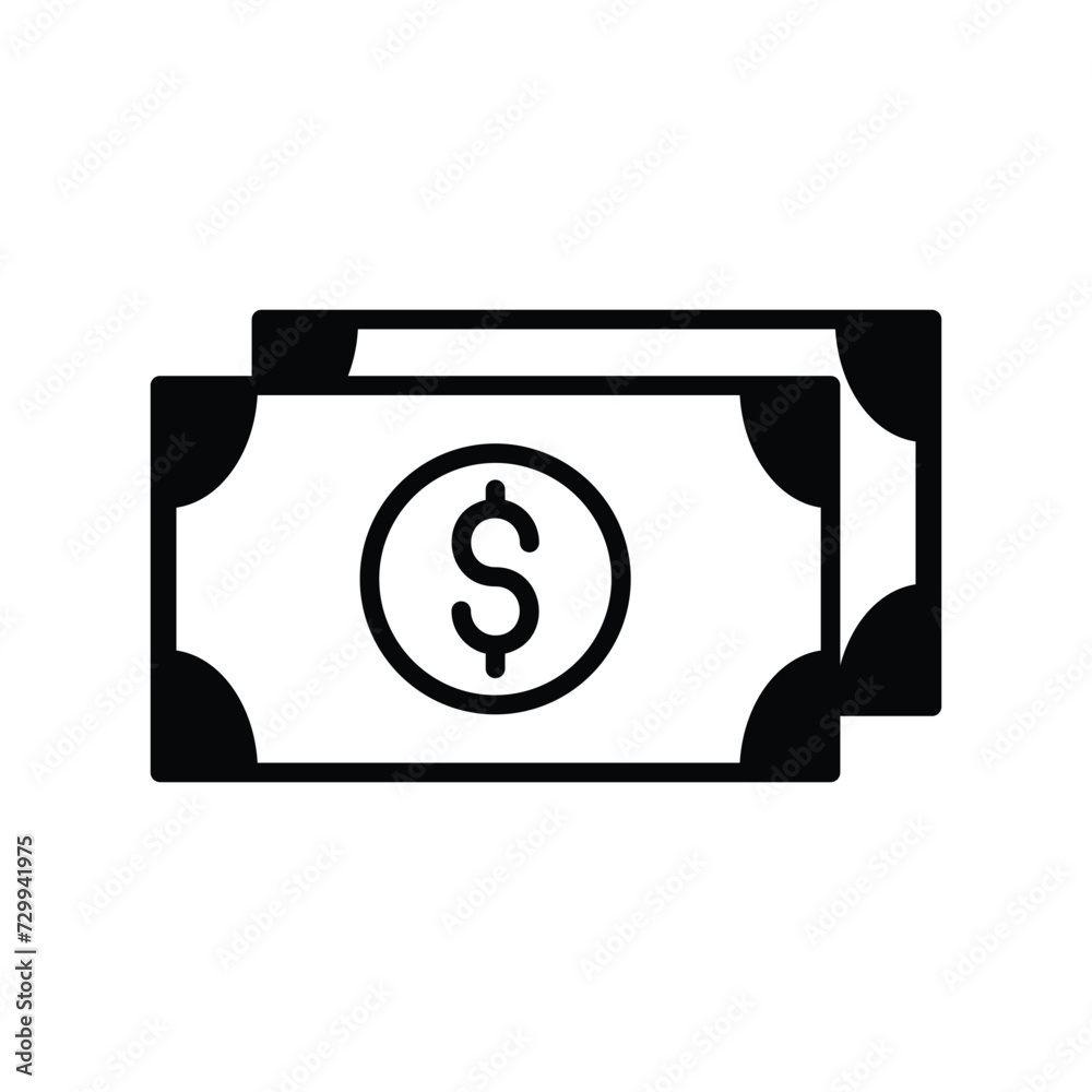 banknote icon with white background vector stock illustration banknote icon with white background vector stock illustration