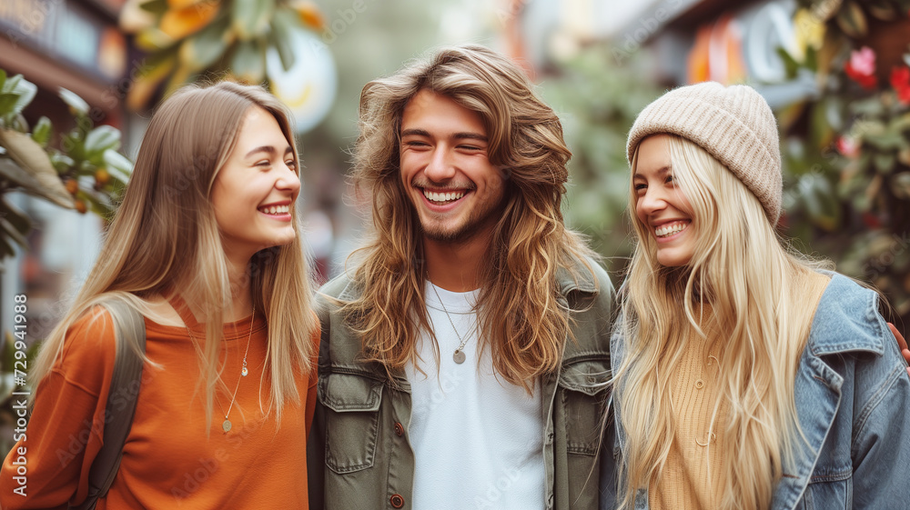 friends walking outdoors,ai friends walking outdoors,ai