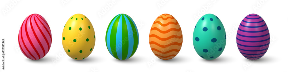 Foto 3d Easter eggs set