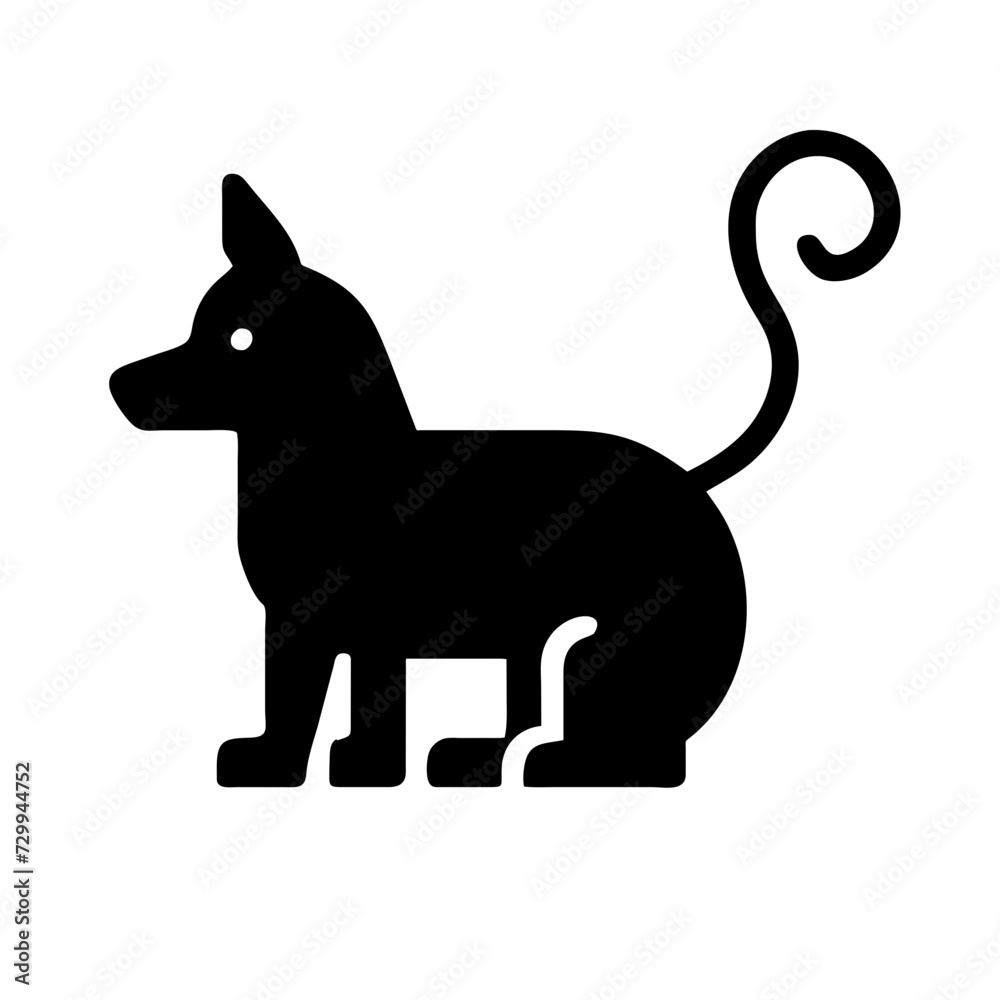 Dog and cat line icon. Pet, family, wool, breed, paws, tail, barking, purring, guard, watchdog, guide, courtship, care, training. Vector icon in line, black and colorful style on white background