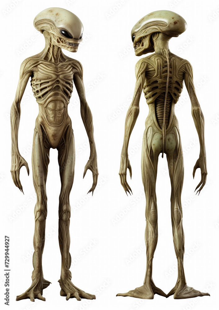 alien body isolated on white alien body isolated on white