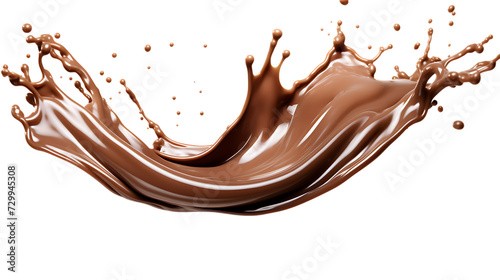 A splash of chocolate isolated on white background png image