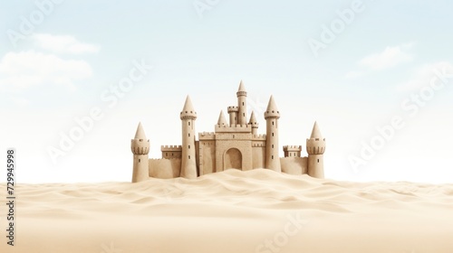 Sandcastle in the desert. Vintage style