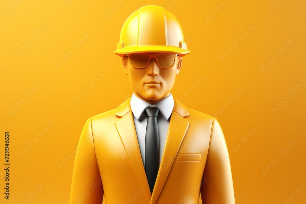 Portrait of a smiling architect in a hardhat and suit Portrait of a smiling architect in a hardhat and suit