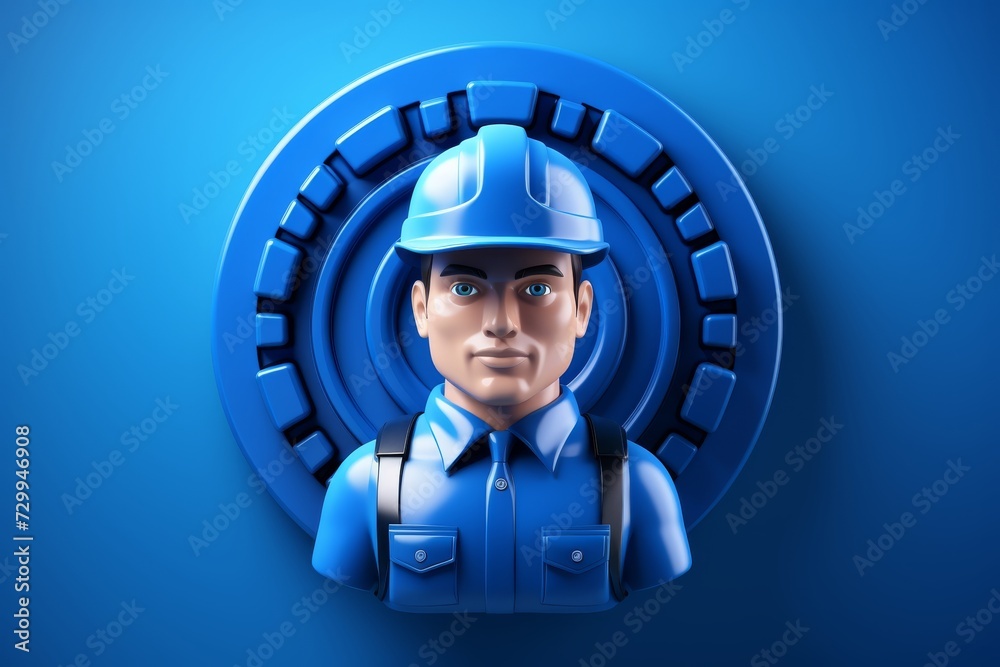 3D worker carrying stack of bricks in construction site3D worker carrying stack of bricks in construction site