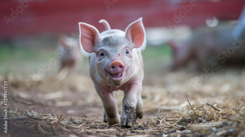 A piglet captured in a moment of joy and play © Veniamin Kraskov