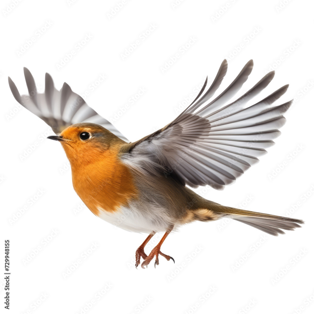 European Robin, Erithacus rubecula on transpalate background European Robin, Erithacus rubecula on transpalate background