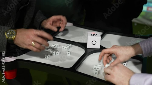 cubes or blocks word with letters randomly on a white background photo