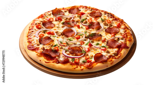 A spicy hot pizza isolated on white background png image