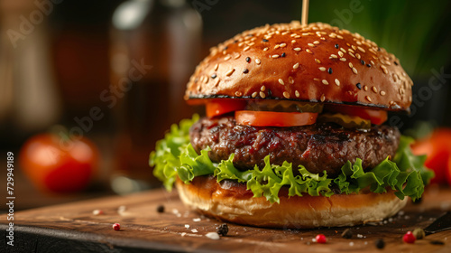 Close-up home made beef burger