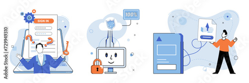 Personal data protection vector illustration. The personal data protection concept revolves around secure handling personal information Robust security measures are necessary to safeguard personal