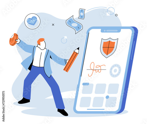 Insurance claim form vector illustration. An insurance claim form is financial map, charting course through realms protection The insurance claim form is compass, directing ship business through waves