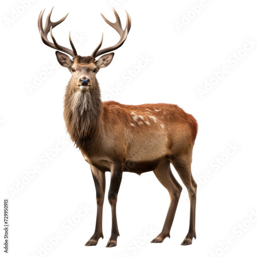 Side view Red deer, animal isolated on transpalate background © Jo