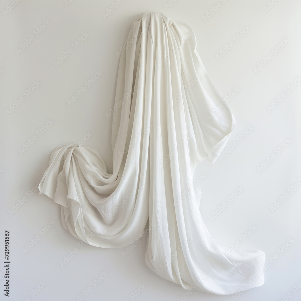 Elegant white linen cloth against a clean white backdrop