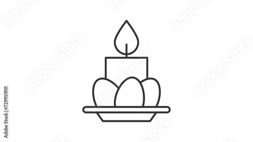 Wallpaper Mural Animated eggs and candle icon. Easter symbols line animation. Religious celebration. Happy easter. Black illustration on white background. HD video with alpha channel. Motion graphic Torontodigital.ca