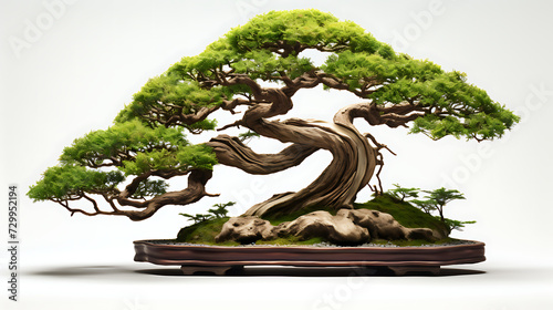 realistic bonsai on white background