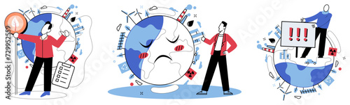 Climate vector illustration. The metaphorical clouds climate change serve as poignant reminder atmospheric challenges we face Sustainable practices are guiding light toward future climate