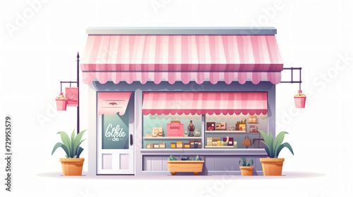 Cute shop illustration vector isolated on white