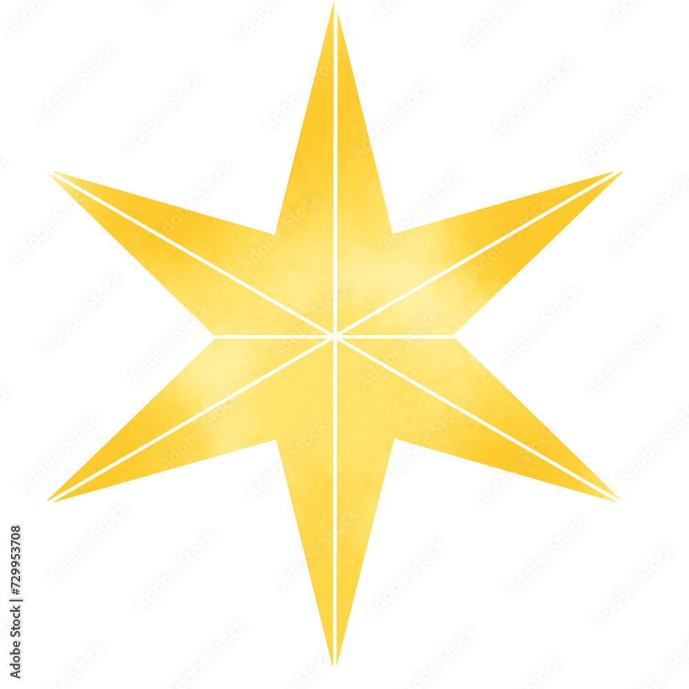 Obraz premium 黄色い星 水彩風イラスト