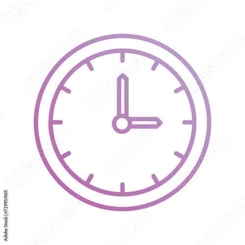 clock icon with white background vector stock illustration