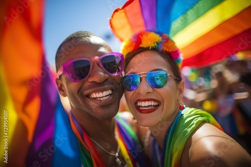 Couples in lgbt festival celebration bisexual community 