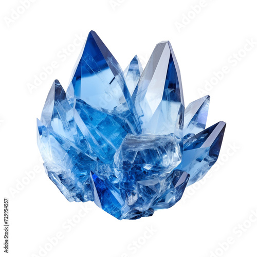 isolated illustration set of blue gem crystal. Created with Generative AI