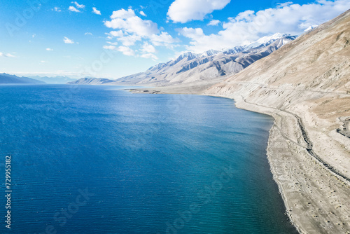 High mountain lake Pangong Tso, aerial view, Himalaya nature, Ladakh, India © Leo Viktorov